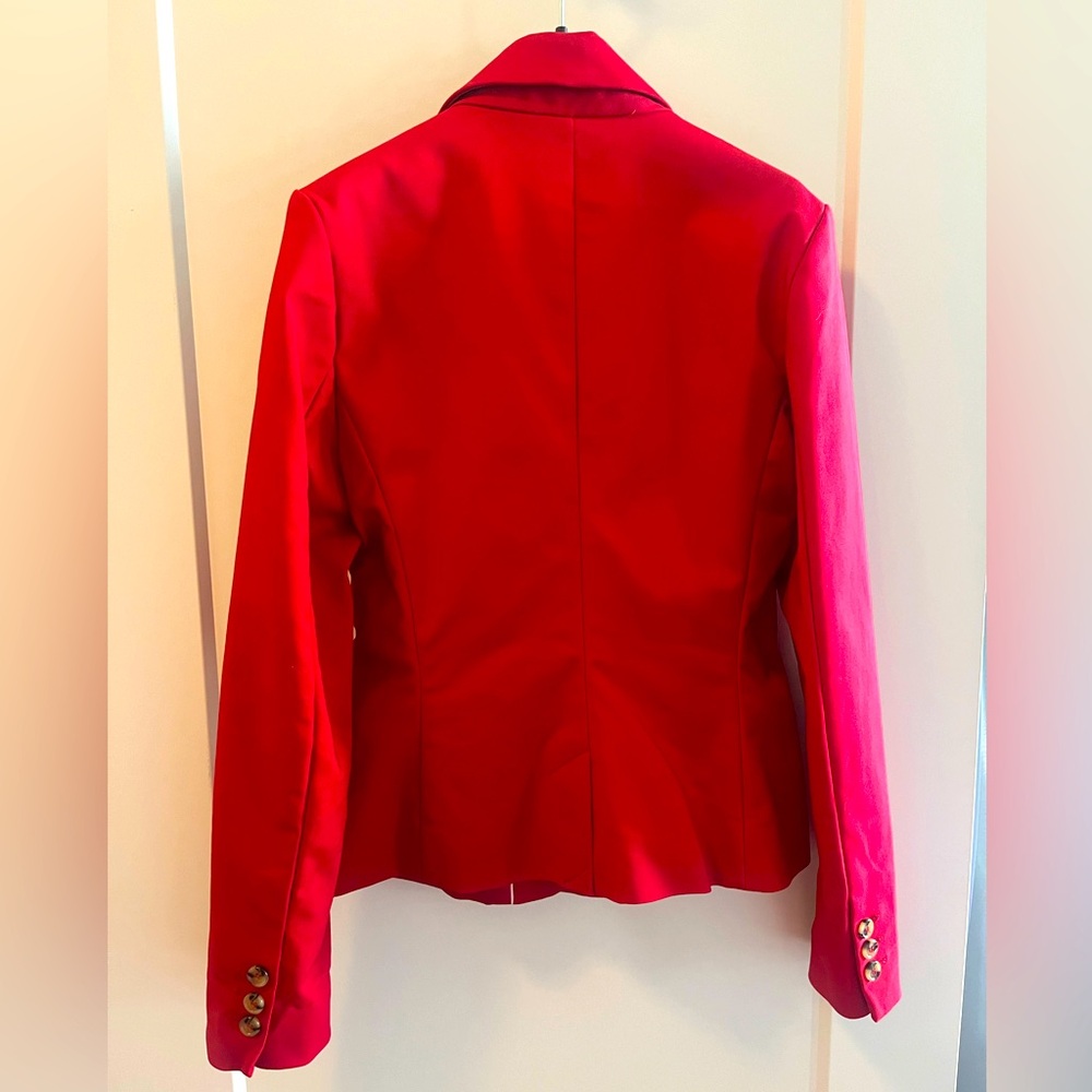Mango Structured Suit Blazer In Red, Size 4 - image 6